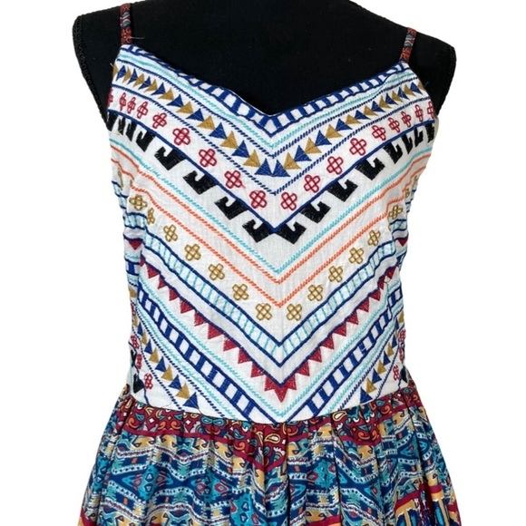 Moon Orchid Boho embroidered Maxi Dress Corset Top full skirt Flowy Bohemian  XS - Picture 4 of 12